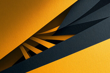 Abstract paper art showcasing intricate layers of yellow and black textures in a creative design