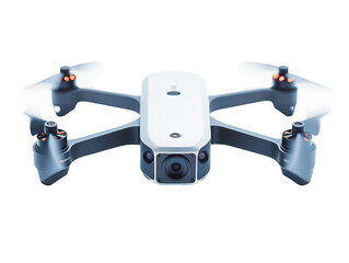 Isolated White Drone with Camera