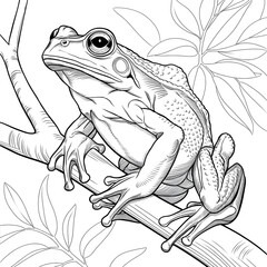 frog sitting on a leaf