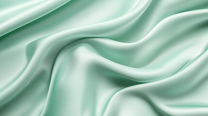 Obraz premium Draped Mint Green Silk Fabric Background Texture