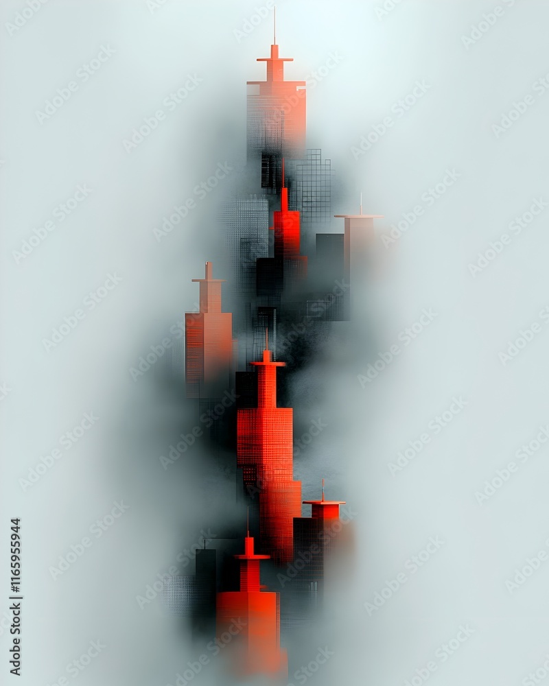 Poster futuristic digital dreamscape with a dynamic data flow and intricate generative digital encodings
