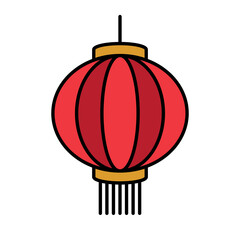 Traditional Chinese lantern icon. Vector.