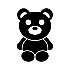 Teddy bear silhouette icon. Vector.