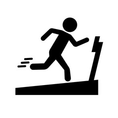 Silhouette of Person Running on Treadmill.