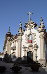 Obraz premium Ancient church in the historic center of the city of Caminha in the north of Portugal, Nossa Senhora d’Agonia