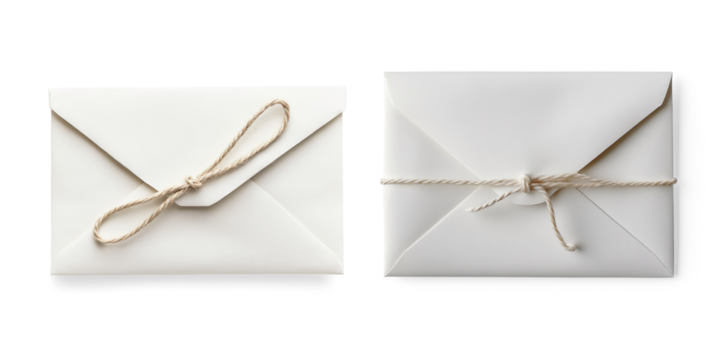 Plain White Envelope on a Transparent Background