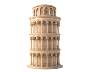 Isolated Leaning Tower of Pisa Side View