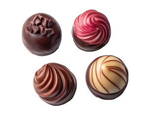 Isolated Gourmet Chocolate Truffles