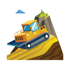 Naklejka premium Construction machinery vehicle vector illustration