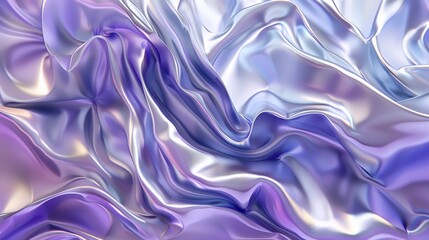 Obraz premium Smooth, flowing metallic fabric in shades of purple and silver creates an abstract, luxurious background, perfect for wallpaper
