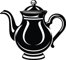 Teapot silhouette vector art, Teapot vector illustration design