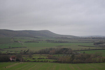 beautiful green countryside of the south downs national park