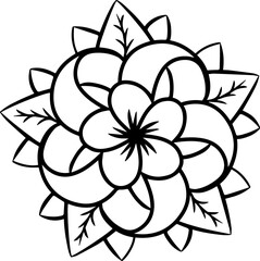 black and white flower petal coloring page