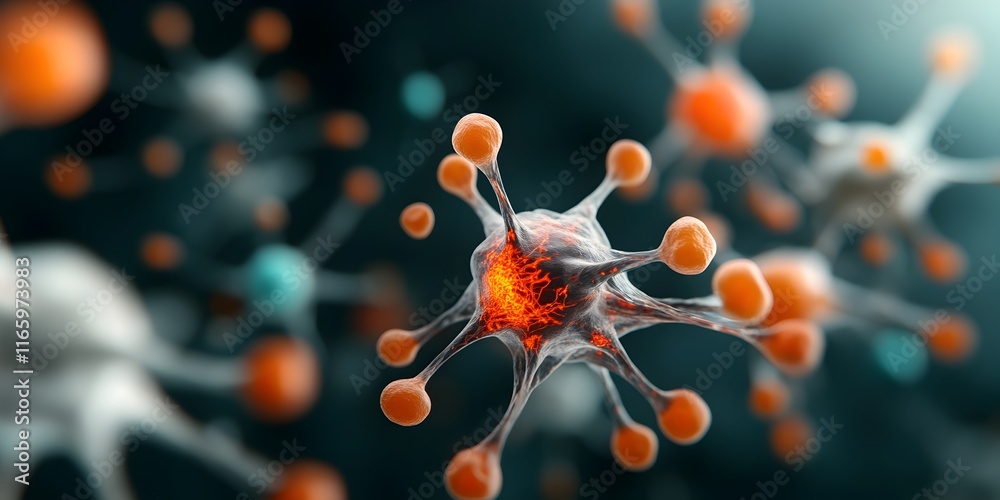 Poster cutting edge neuroscience research laboratory showcasing dynamic neural activity visualizations and 