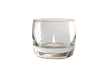 "Clear Glass Candle Holder with Minimalist Design"