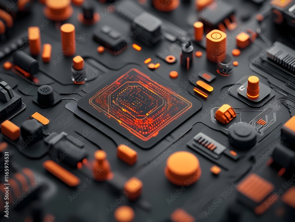 Poster captivating image showcasing a surreal dystopian environment filled with glowing holographic pheromo