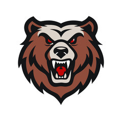 Create a fierce grizzly bear mascot logo.