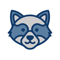 Design a feral raccoon mascot logo.