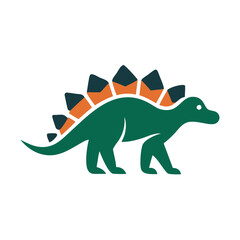 Design an armored stegosaurus mascot logo.