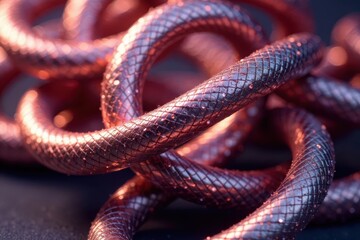 Obraz premium Gleaming metal coils, tightly wound High-detail texture , abstract, steel, tight