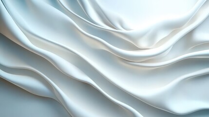 Obraz premium This close-up image features a delicate and elegant texture of flowing white silk fabric, creating a sense of softness and luxury that enhances visual appeal and artistic expression.