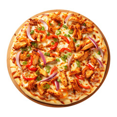 Delicious cheese pizza isolated on a transparent background