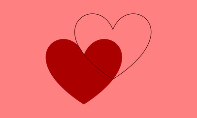 red heart on PINK BACKGROUND. SUITABLE FOR VALENTINE DAY, WEDDING, ETC