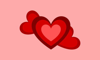 red heart on pink background. Suitable for romantic posters, love greeting cards, or Valentine's Day decorations.