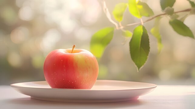 image of a Rose apple on a plate, set against a soft, blurred background