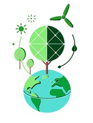 Obraz premium Ecology Emblem. Ecological Illustration of Cleanliness