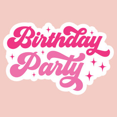 Birthday party Sticker SVG Art & Illustration