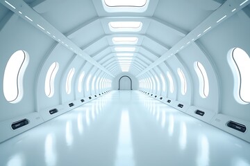 blue tunnel of the airport