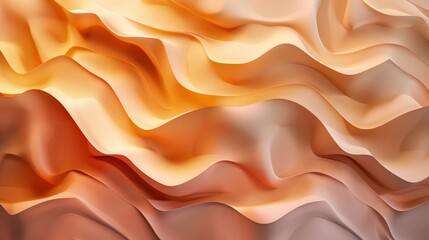 Smooth orange waves creating an abstract background with a modern and elegant design, ideal for wallpapers and digital art projects
