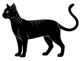  javanese cat black silhouette vector, Simple silhouette Design vector icon with white background