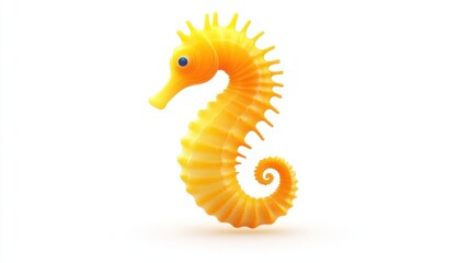 Obraz premium Yellow seahorse illustration, isolated on white.