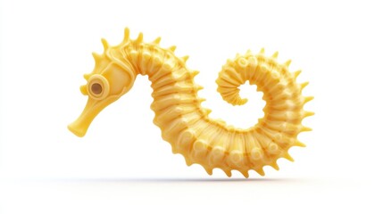 Obraz premium Yellow stylized seahorse isolated on white background.
