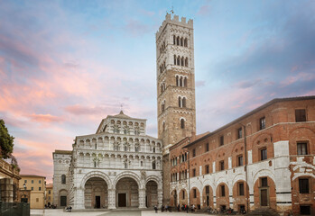 Lucca cathedral (Duomo di Lucca, Cattedrale di San Martino), in piazza San Martino square, Italy