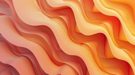Fototapeta premium Flowing orange waves create a dynamic and visually appealing abstract background, perfect for modern wallpaper designs