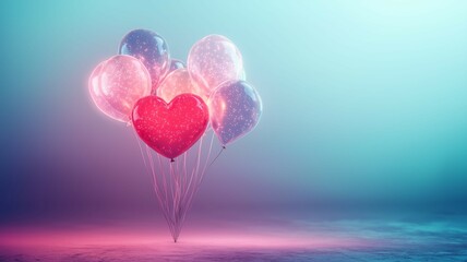 ハートの風船の背景画像