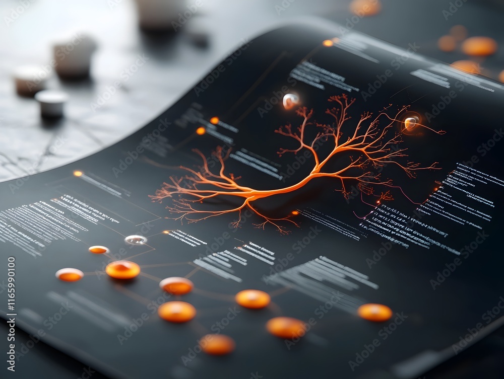 Poster futuristic digital environment showcasing complex neural connections intelligent systems secure data