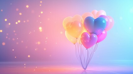 ハートの風船の背景画像