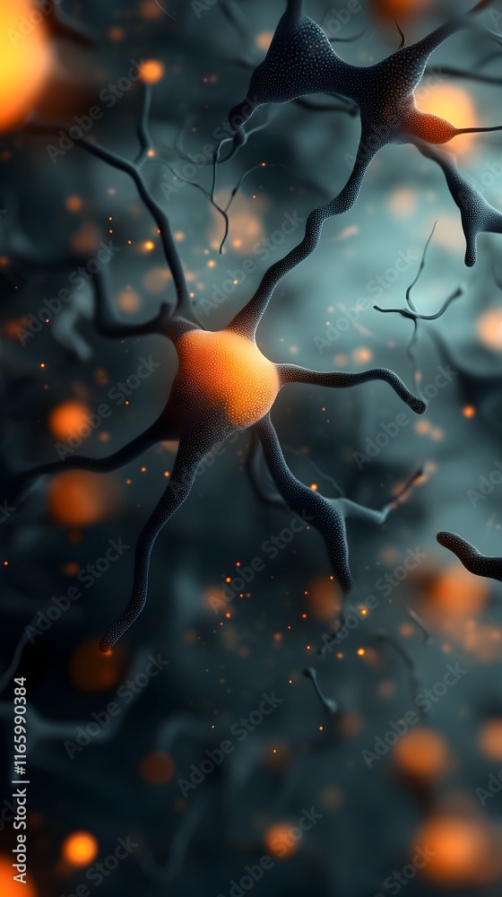 Poster technologically refined digital landscape showcasing complex neural connections adaptive systems sec