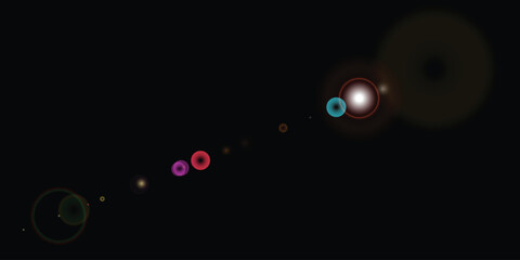  flare light transition, effects sunlight, lens flare, light leaks. High-quality stock image of warm sun rays light effects, overlays or golden flare isolated on black background 