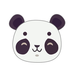 Cute Cartoon Panda Face Illustration