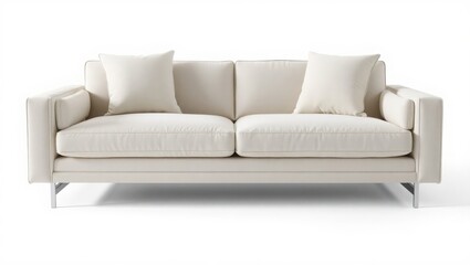 Modern off white sofa with two pillows
