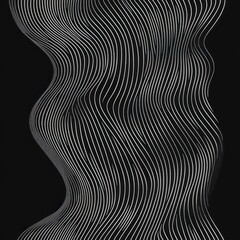 Abstract Wavy Lines Black And White Design