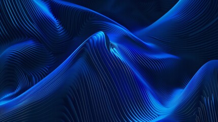 Naklejka premium Smooth blue lines flowing gracefully, creating a captivating topographic landscape ideal for use as a stylish wallpaper or modern backdrop