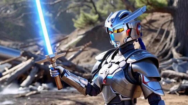 samurai robot animation is very cool and amazing