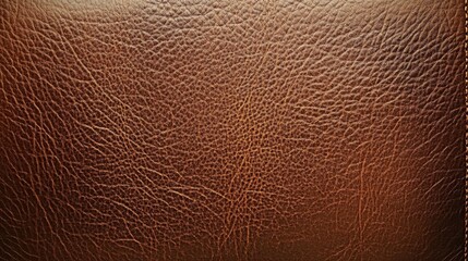 Fototapeta premium Texture close-up, leather surface, warm brown color, fine parallel ridges, natural grain pattern, tactile material, detailed macro photography, smooth leather texture, high-resolution image, horizonta