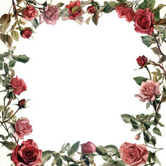 frame with roses
